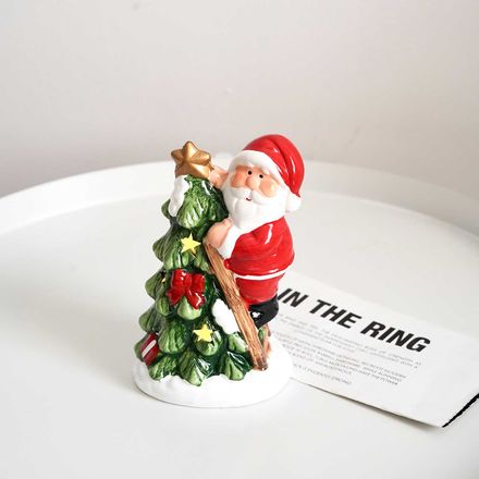 santa claus statue with lights